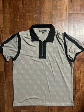 Stacy Adams Light Gray Polo with Black Trim